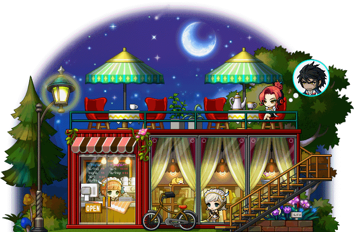 新楓之谷道具 祈基之家 月夜咖啡廳椅子超大張椅子合作絕版品 8591寶物交易網