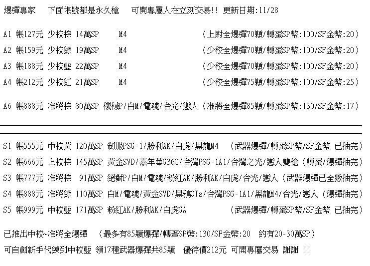 Sf帳號 11 28 全爆彈未拆 80萬sp換樂透 Cp值最高 人在可交易 8591寶物交易網